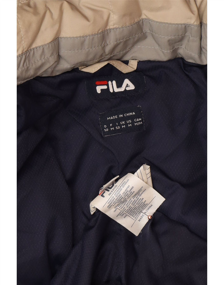 FILA Veste matelassée à capuche pour homme UK 38 Beige moyen Polyester