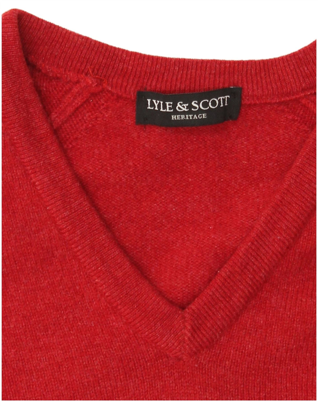 Lyle & Scott Heritage Pull à col en V pour homme Rouge Taille L