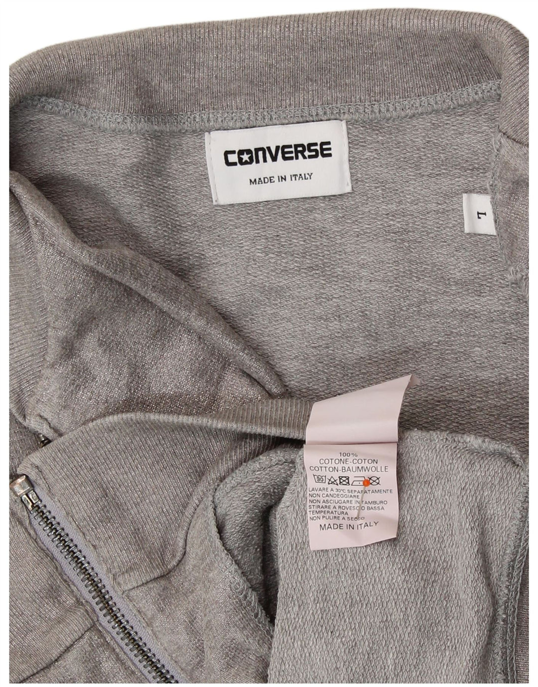CONVERSE Veste de survêtement pour femme UK 14 Large Argent Coton