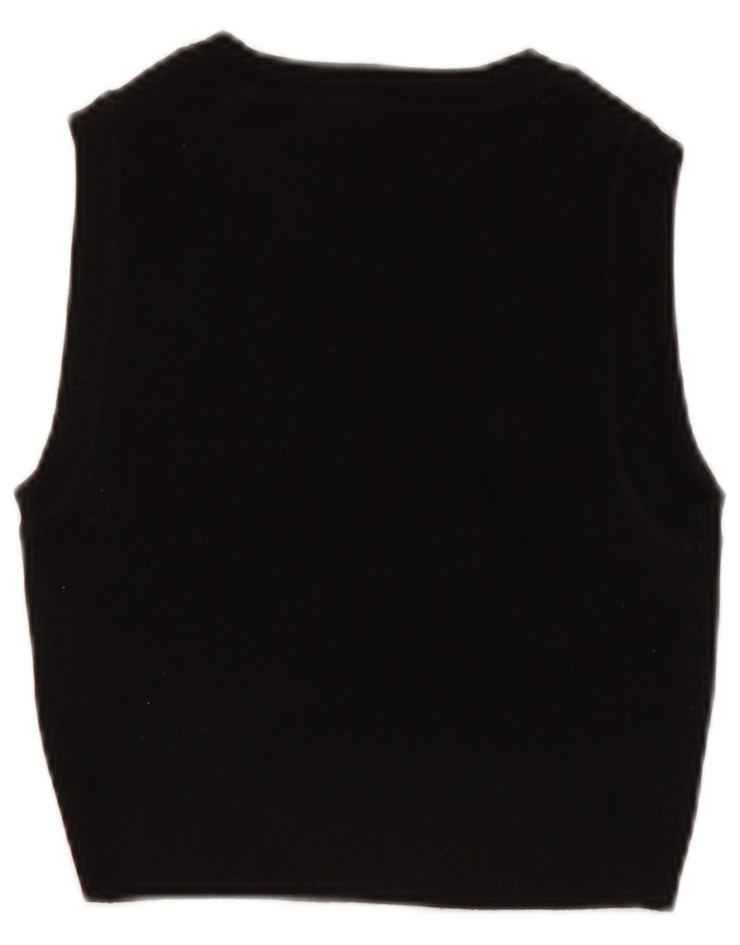 ZARA Femme Crop Vest Débardeur UK 8 Small Noir Viscose