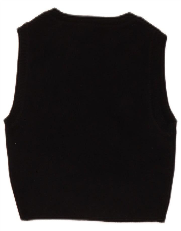ZARA Femme Crop Vest Débardeur UK 8 Small Noir Viscose