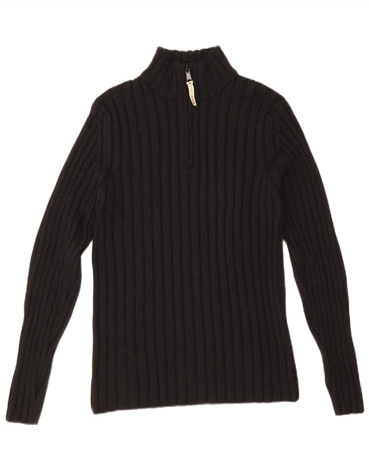 Rifle Pull col zippé pour homme en laine noire moyenne