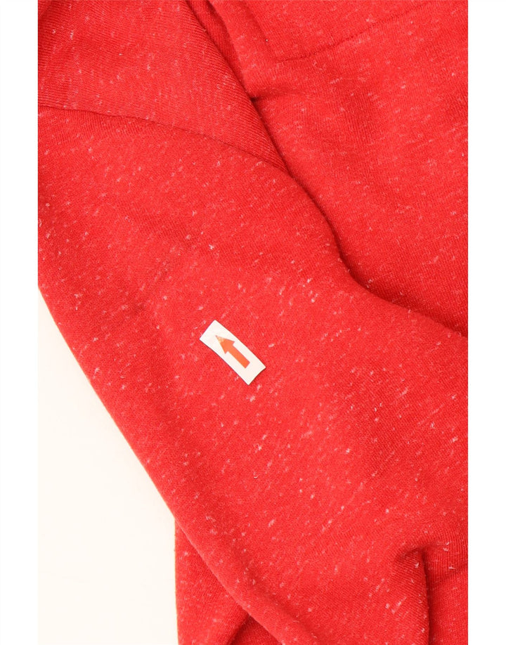 SUPERDRY Pull à capuche zippé pour homme Petit polyester moucheté rouge