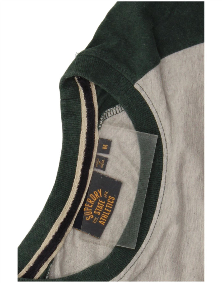 Superdry Haut à Manches Longues en Coton Colorblock Gris Moyen Homme
