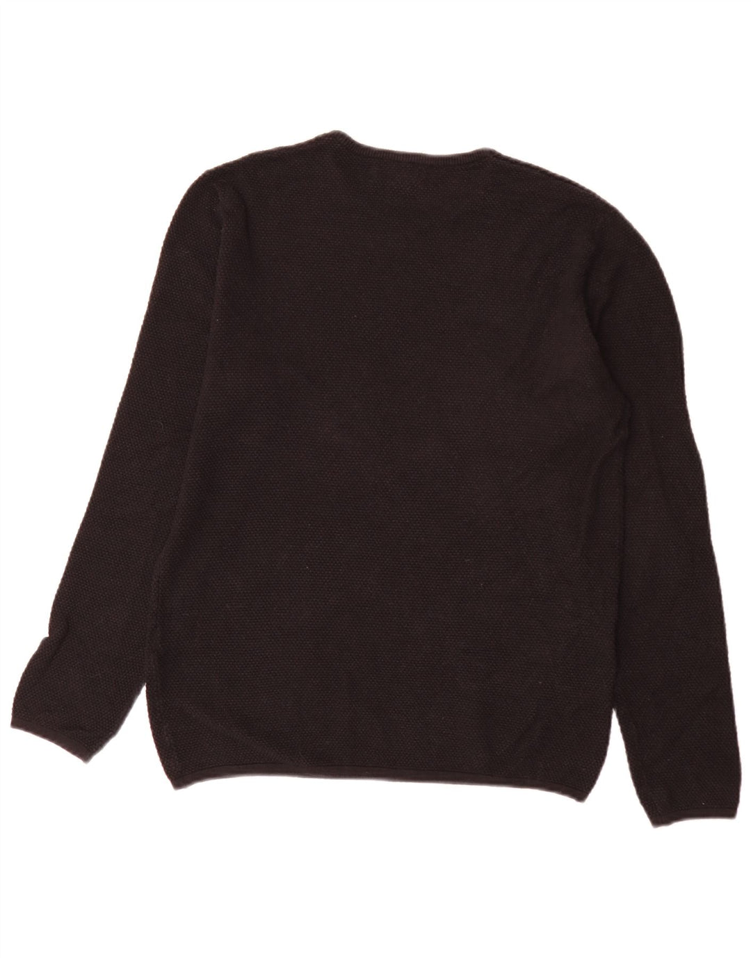Zara Pull à col rond pour homme en coton noir Large
