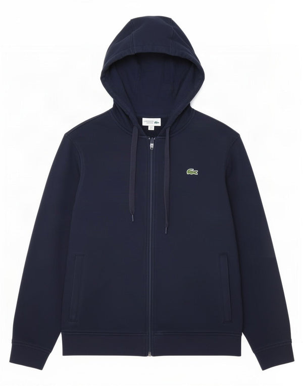 Lacoste Pull à capuche zippé pour homme Taille 4 Coton bleu marine moyen