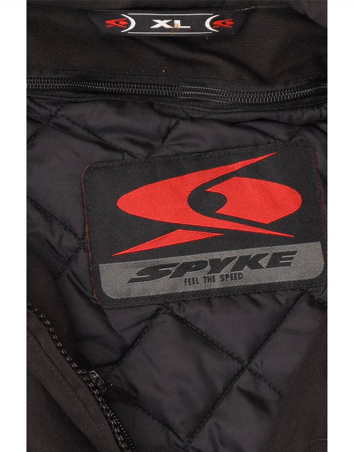SPYKE Veste Bomber Graphique Moto Racer Homme UK 42 XL Noir Polyamide