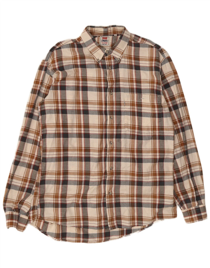 Levi's Chemise en Flanelle Homme Beige à Carreaux