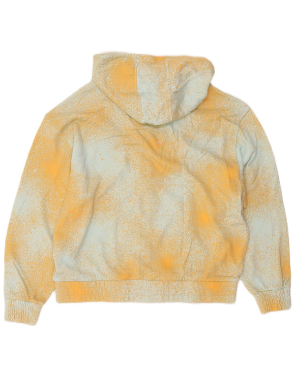 Adidas Pull à capuche zippé surdimensionné pour femme UK 6 XS Jaune Tie Dye
