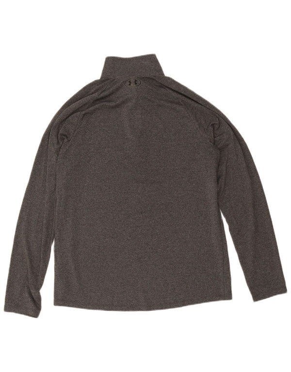 Under Armour Haut Zip Neck Manches Longues Homme Gris Moyen Polyester