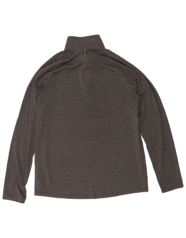 Under Armour Haut Zip Neck Manches Longues Homme Gris Moyen Polyester