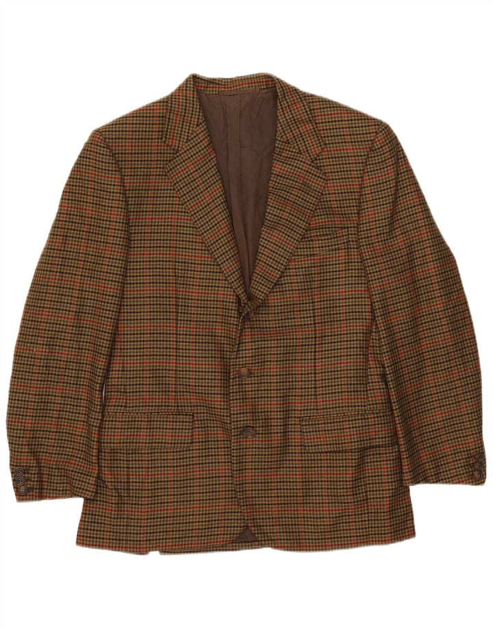 Loro Piana Veste Blazer 3 Boutons Homme IT 50 Grand Kaki Pied-de-Poule