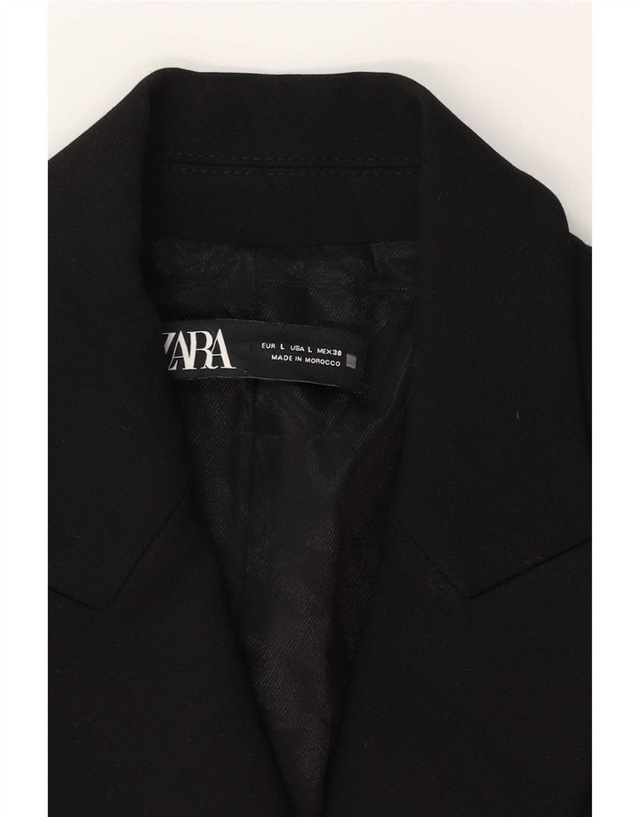 Zara Veste Blazer Double Boutonnage Femme UK 14 Large Noir