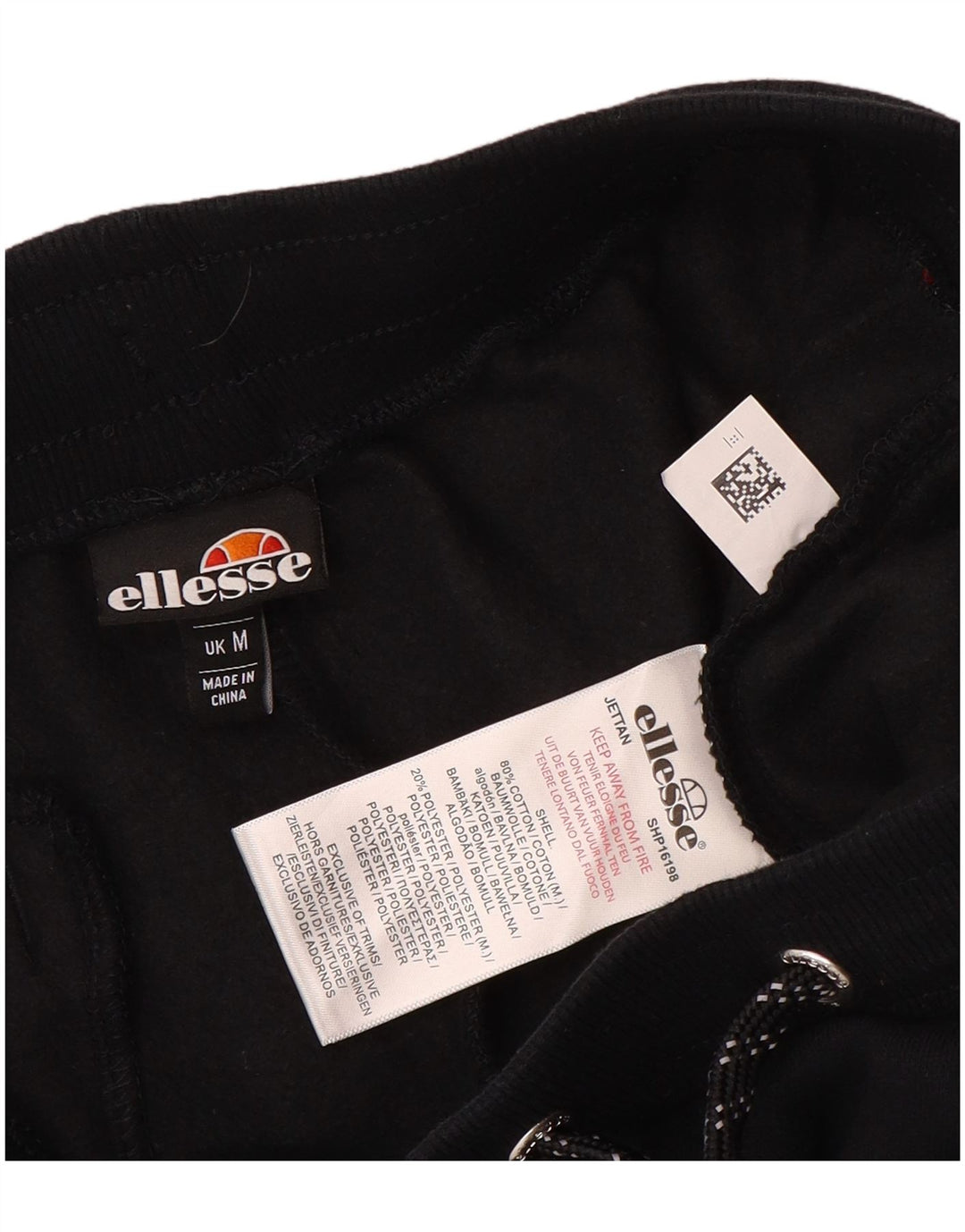 Ellesse Pantalon de Survêtement Graphique Joggers Homme Noir Moyen Coton