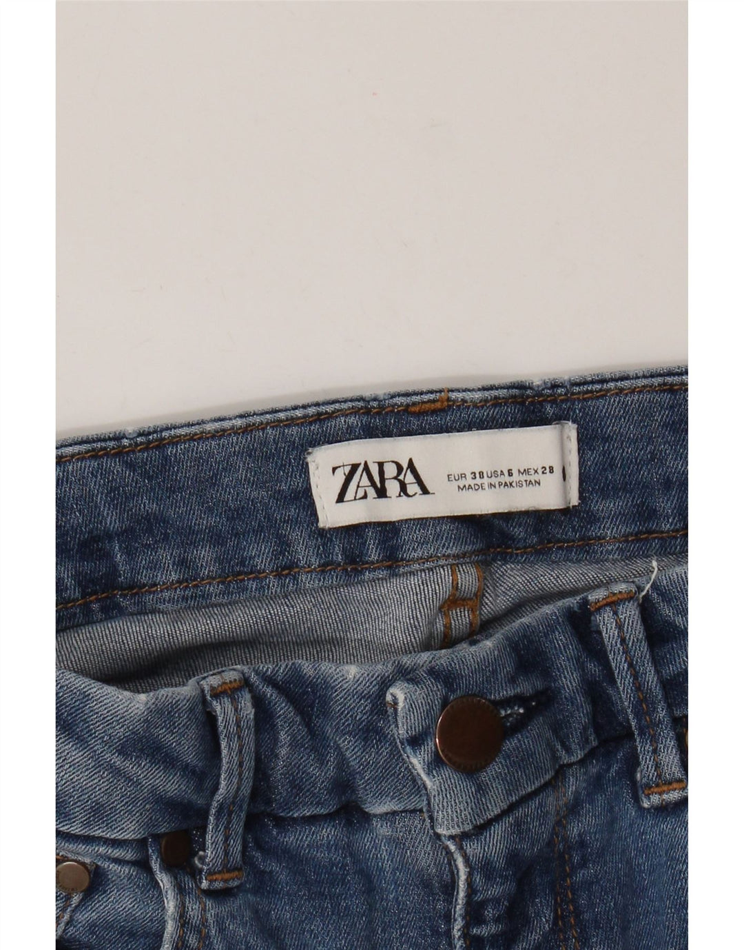 Zara Jean évasé pour femme EU 38 Small W28 L27 Bleu