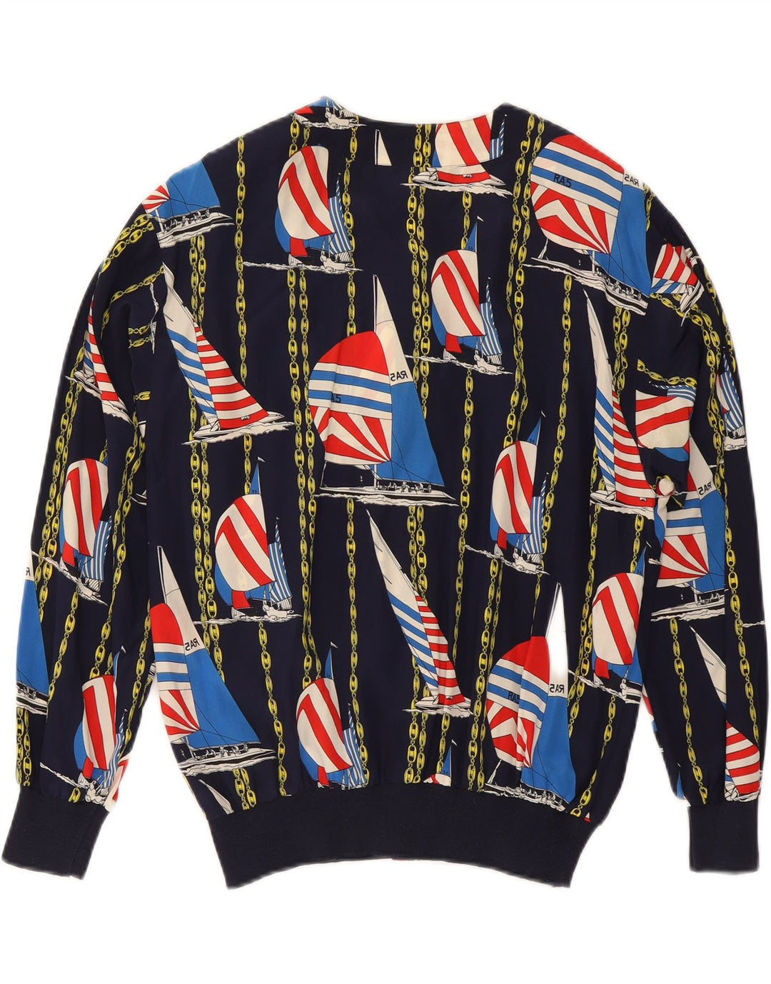 AGENDA Blouson Bomber à Motif Abstrait Femme IT 42 Bleu Marine Moyen Soie