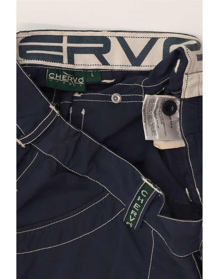 CHERVO Short Cargo Garçon 11-12 Ans Large W26 Bleu Marine Polyamide