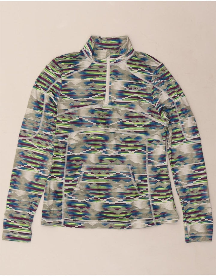 FILA Femme Pull Survêtement Top UK 12 Moyen Multicolore Géométrique