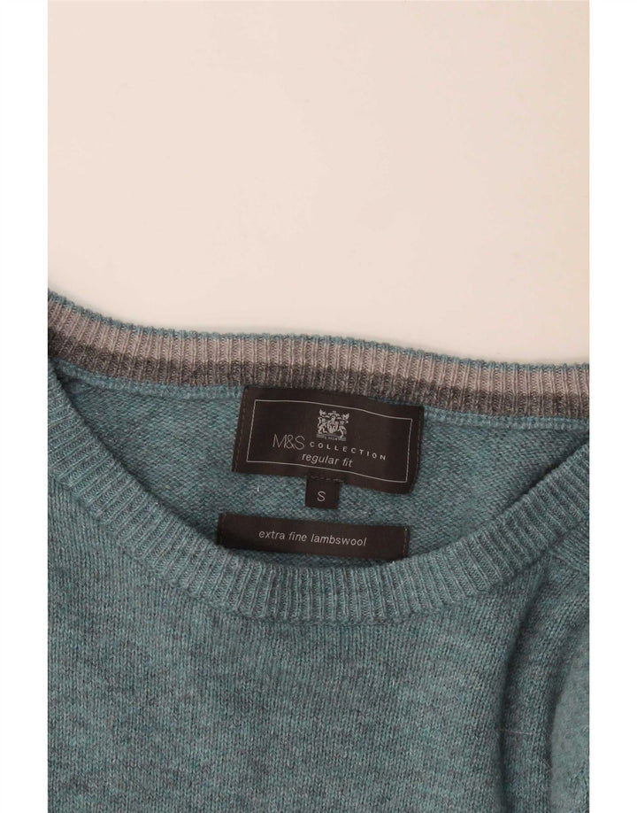 Marks & Spencer Pull coupe classique à col bateau pour homme, petit bleu