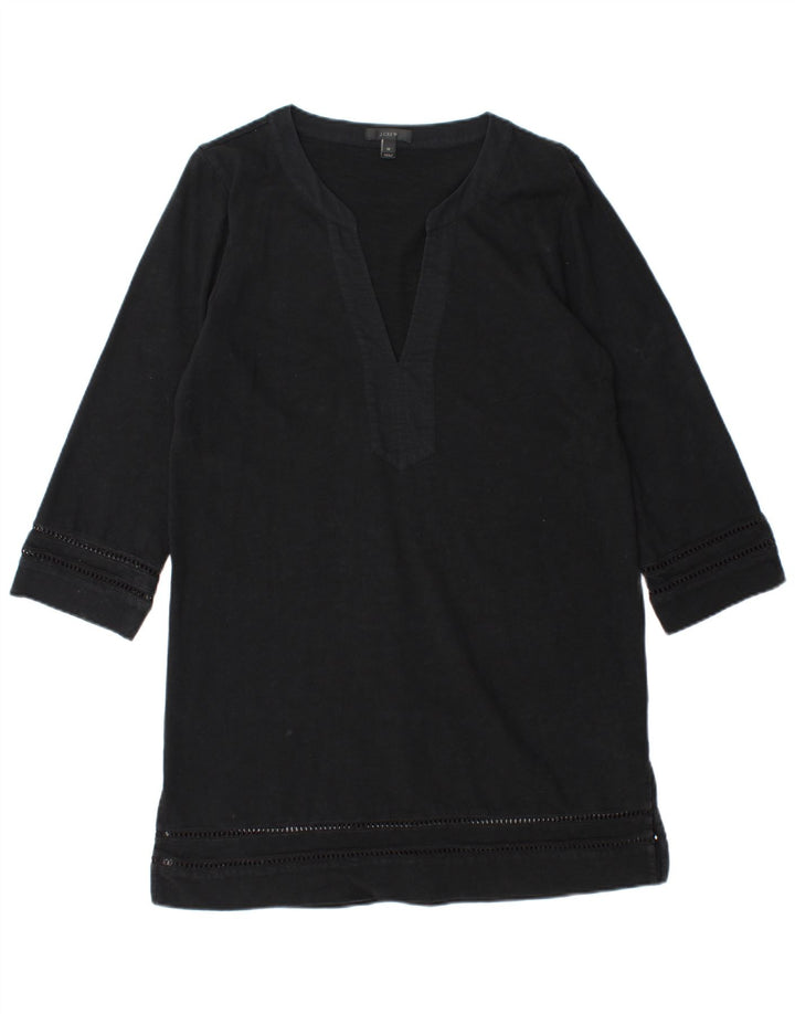 J. Crew Robe tunique à manches 3/4 pour femme UK 14 en coton noir moyen