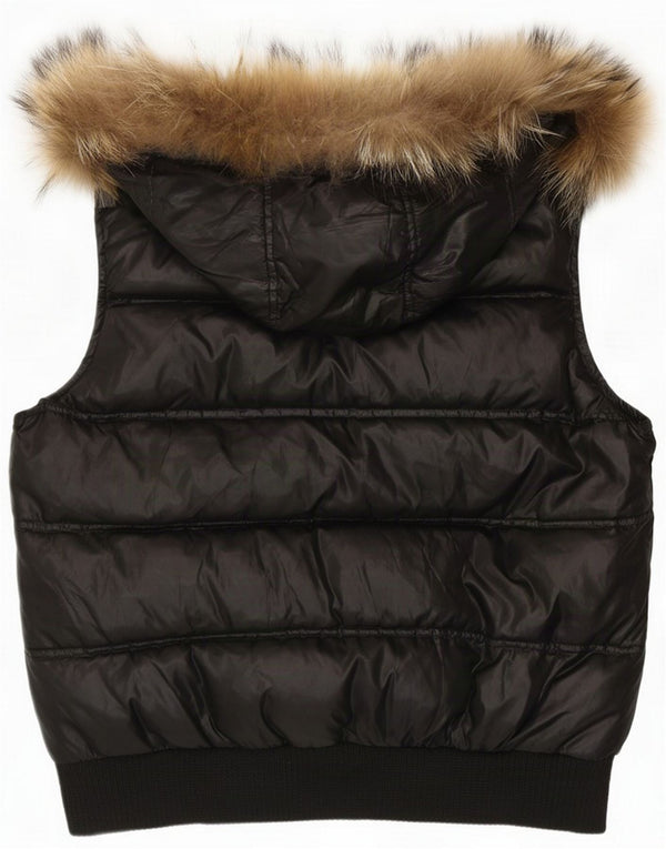 Bomboogie Gilet rembourré à capuche pour femme UK 16 Large Noir Polyester