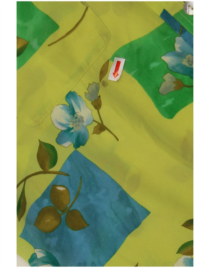 CHERIE Chemisier transparent à manches courtes pour femme IT 48 XL Vert Floral