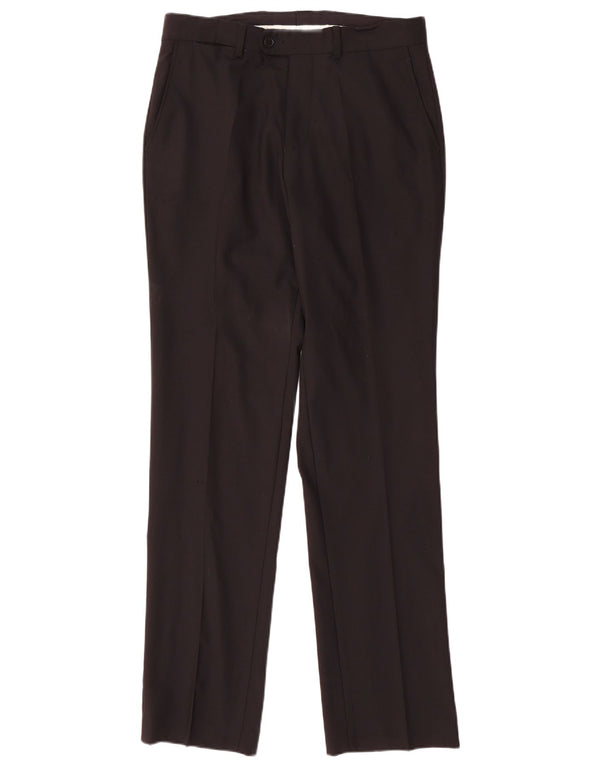 Zara Pantalon de costume à chevilles pour homme EU 48 XL W38 L35 Noir Laine Classique