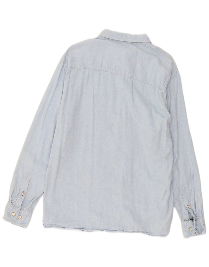 Fat Face Chemise en flanelle pour homme Grand lin bleu
