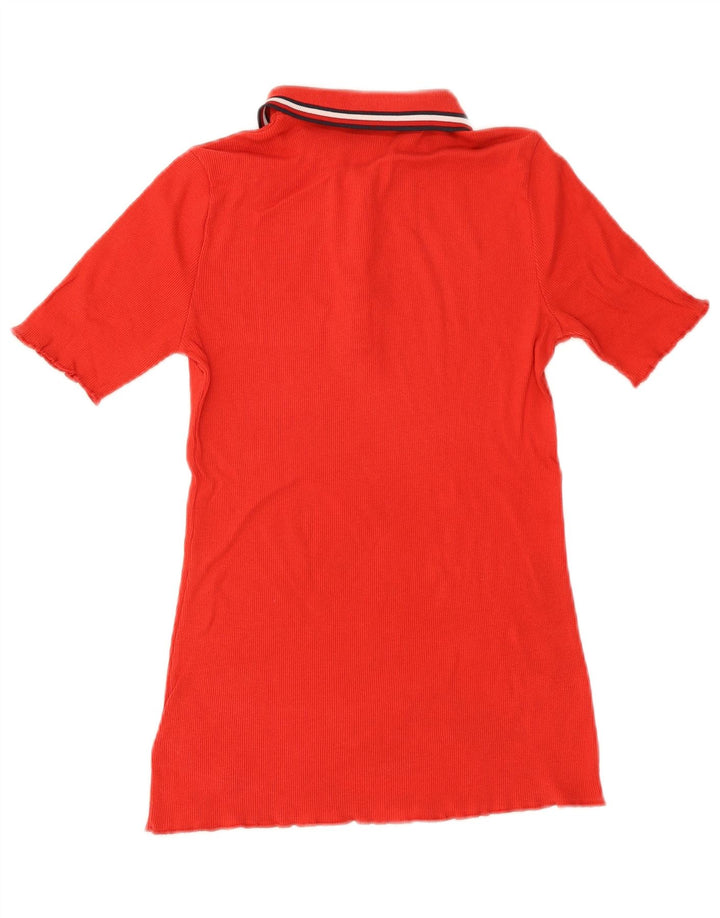 Tommy Hilfiger Polo Femme UK 8 Petit Rouge