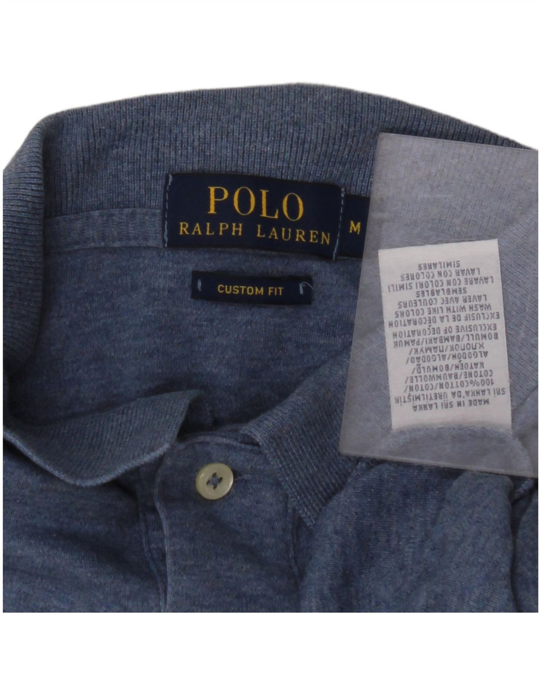 POLO RALPH LAUREN Polo Homme Coupe Sur Mesure Bleu Moyen Coton