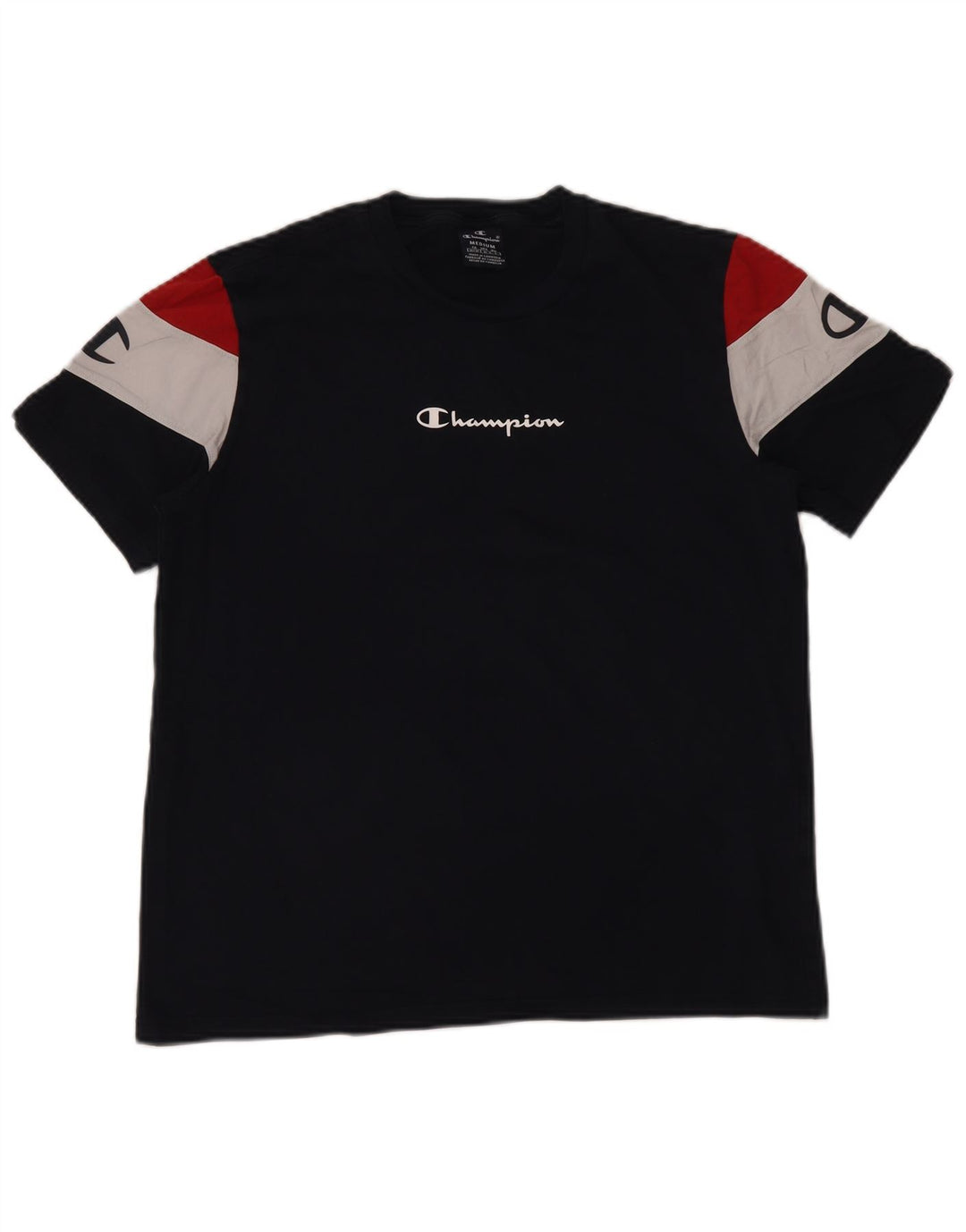 CHAMPION T-shirt graphique pour femme UK 14 Bleu marine moyen Colourblock