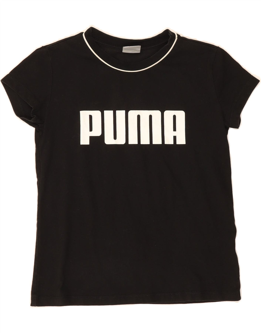 PUMA Womens Graphic T-Shirt Top UK 8 Small Black Vintage Puma and Second-Hand Puma from Messina Hembry 