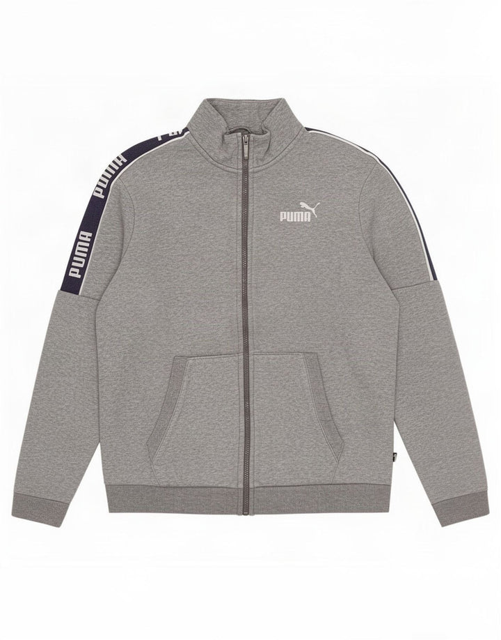 Puma Veste de Survêtement Graphique Homme Gris Moyen Colourblock Cotton