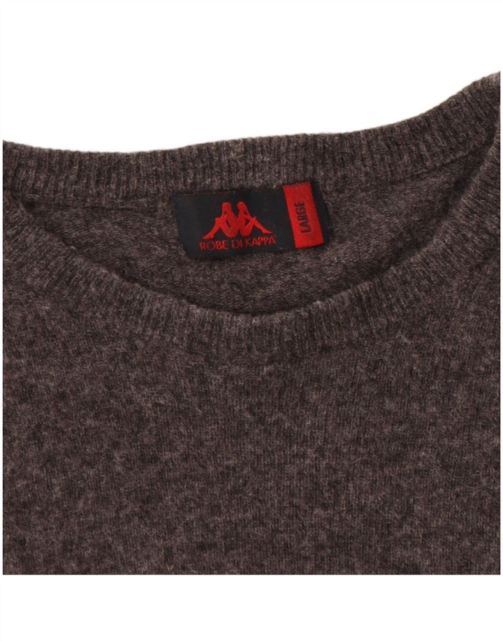 Kappa Pull à col rond pour homme en laine gris moyen