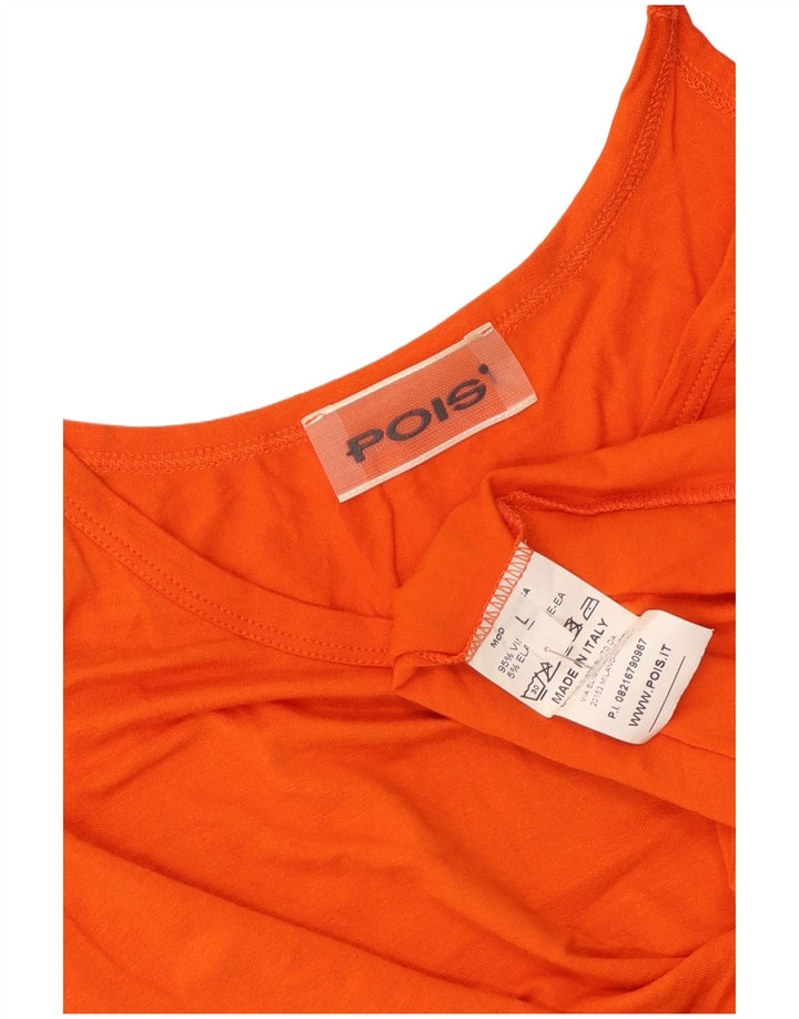 vintage Femme Cami Top UK 14 Grande Viscose Orange