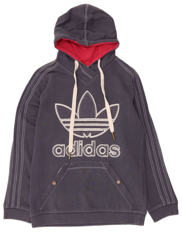 Adidas Pull à capuche graphique pour femme IT 46 Large Bleu marine Coton