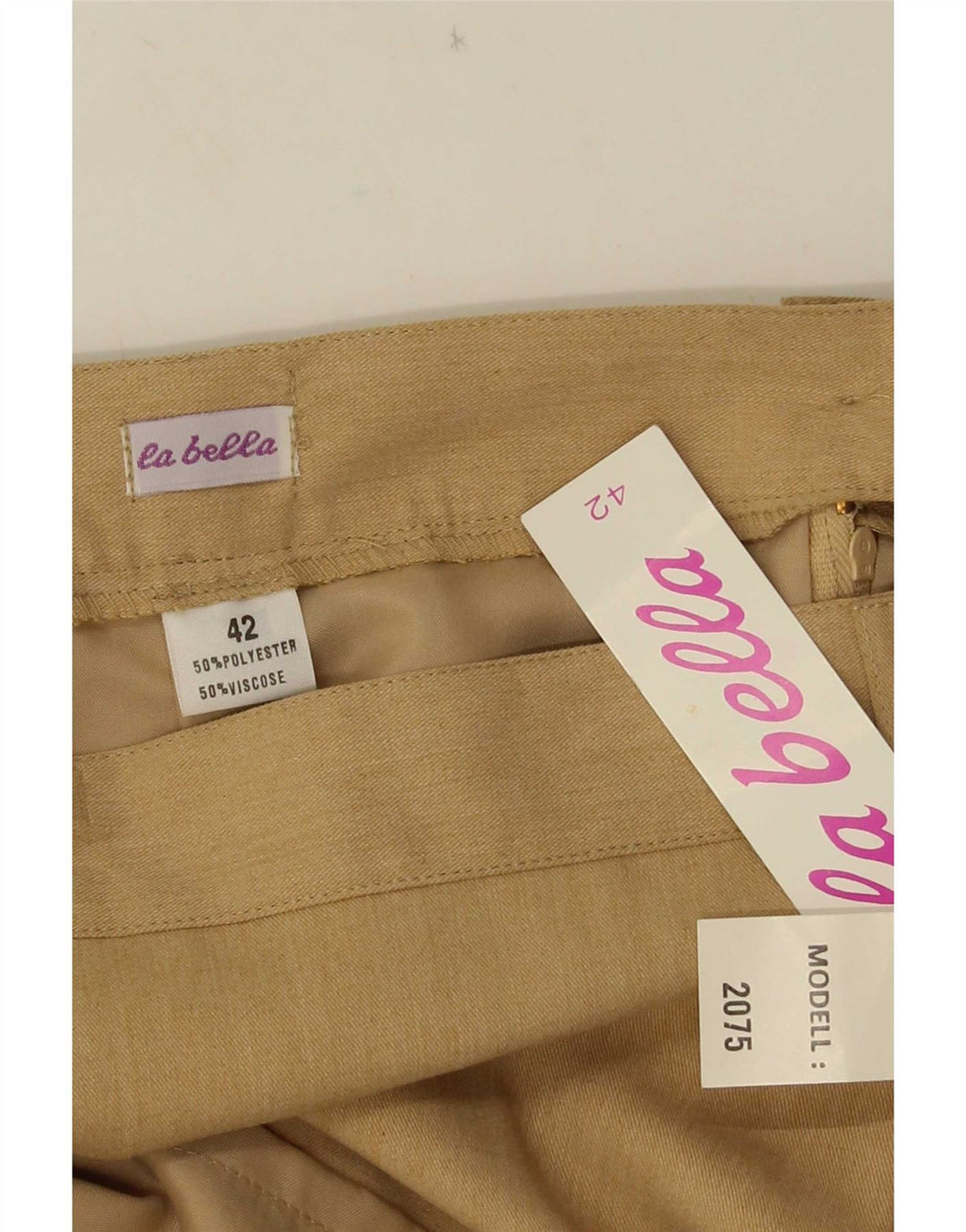 La Belle Jupe Droite Femme IT 42 Moyen W30 Beige Polyester