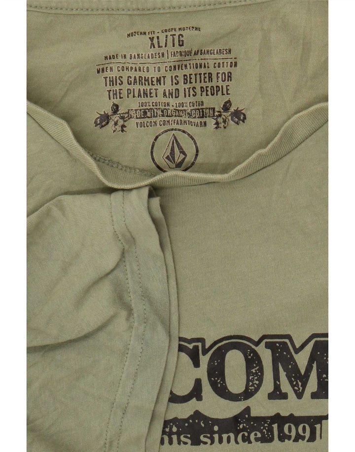 Volcom T-Shirt Graphique Homme Top XL Vert Coton