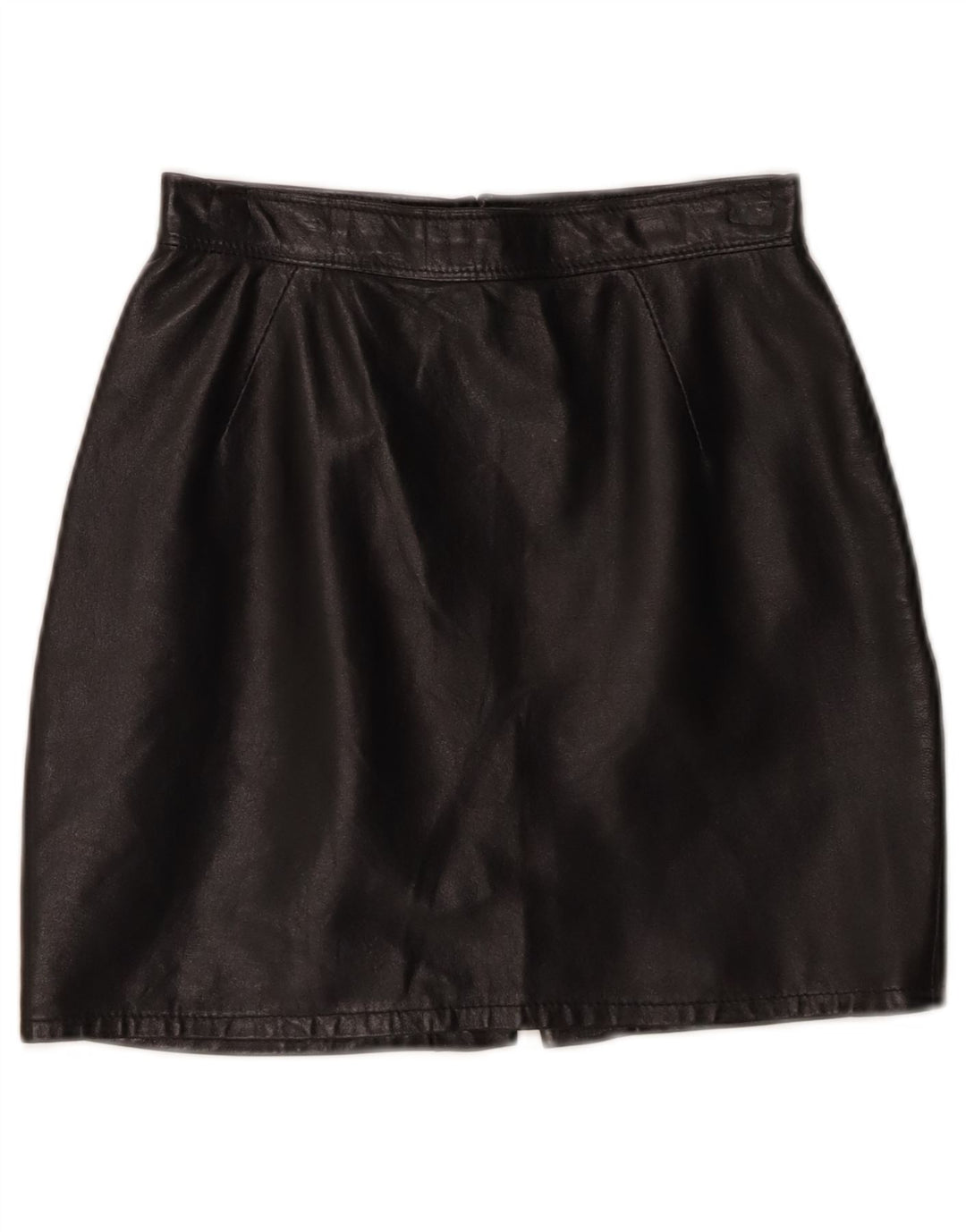 VINTAGE Womens Mini Leather Skirt W22 2XS Black