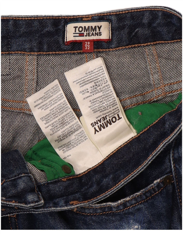 Tommy Hilfiger Jean fuselé taille haute effet vieilli pour femme W29 L27 Bleu