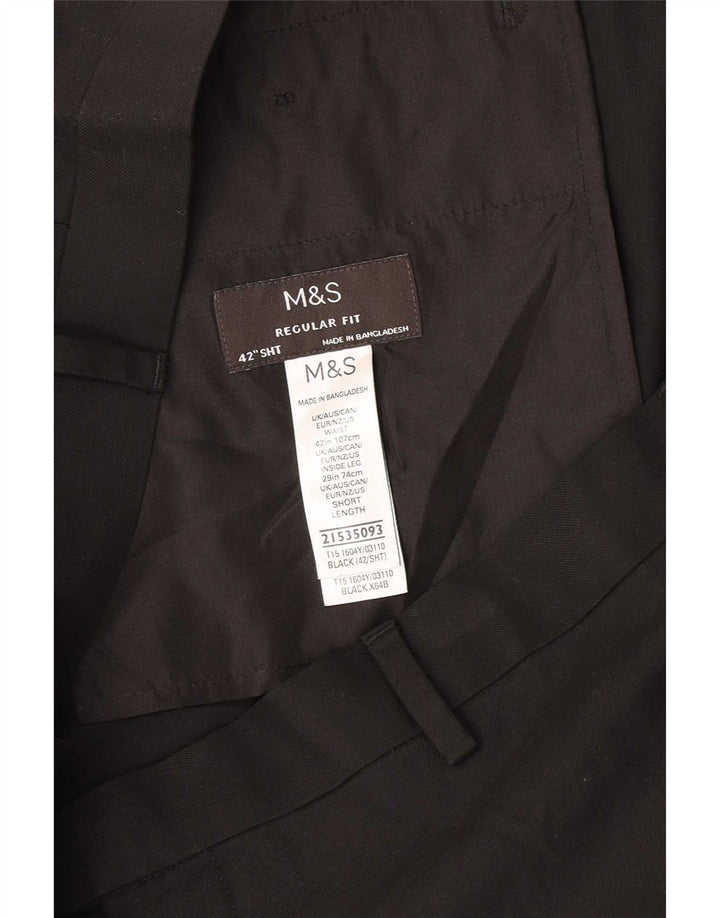 Marks & Spencer Pantalon de costume droit coupe droite pour homme W42 L29 Noir