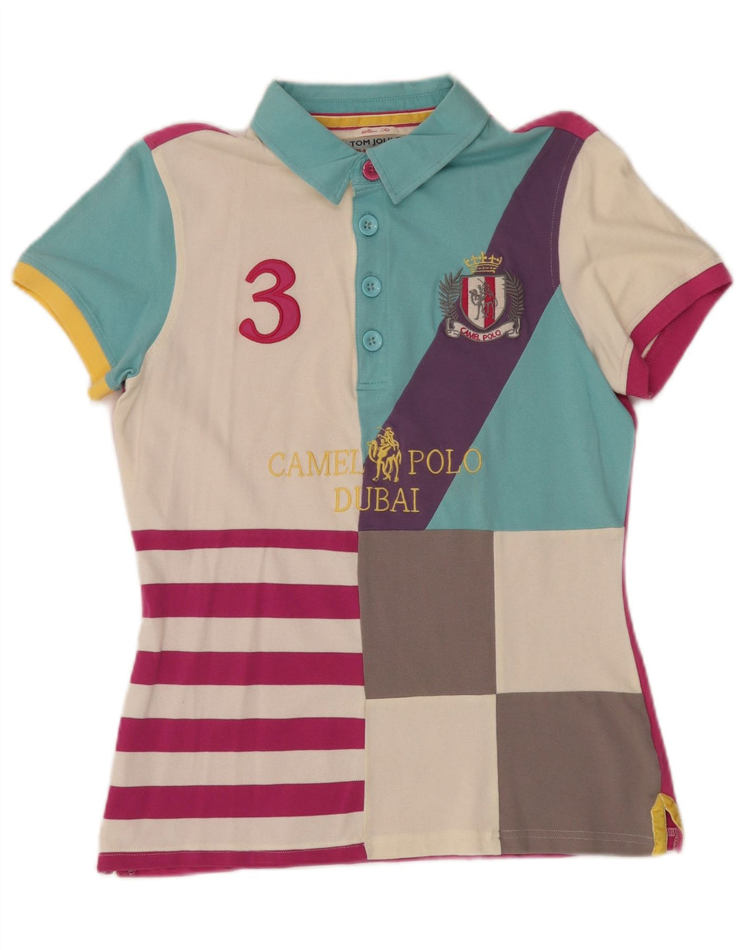 TOM JOULE Polo de rugby graphique Dubai pour femme UK 16 Large Multicolore