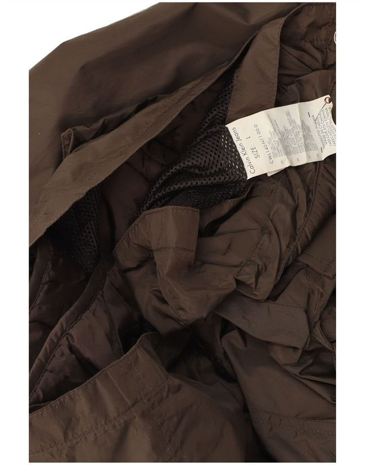 CALVIN KLEIN JEANS Womens Military Jacket UK 14 Large Brown Polyamide