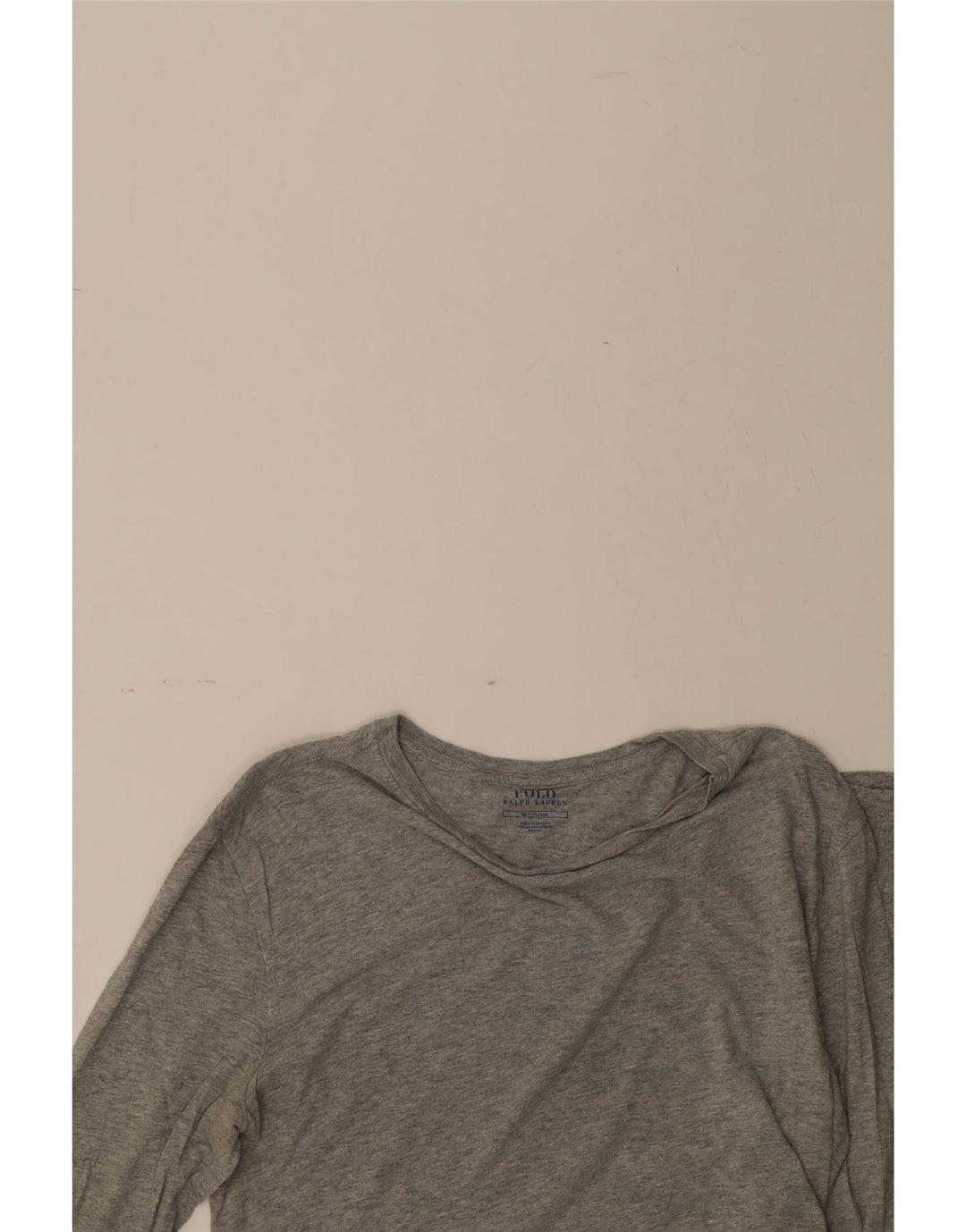 POLO RALPH LAUREN Womens Top Long Sleeve UK 12 Medium Grey Cotton Vintage Polo Ralph Lauren and Second-Hand Polo Ralph Lauren from Messina Hembry 