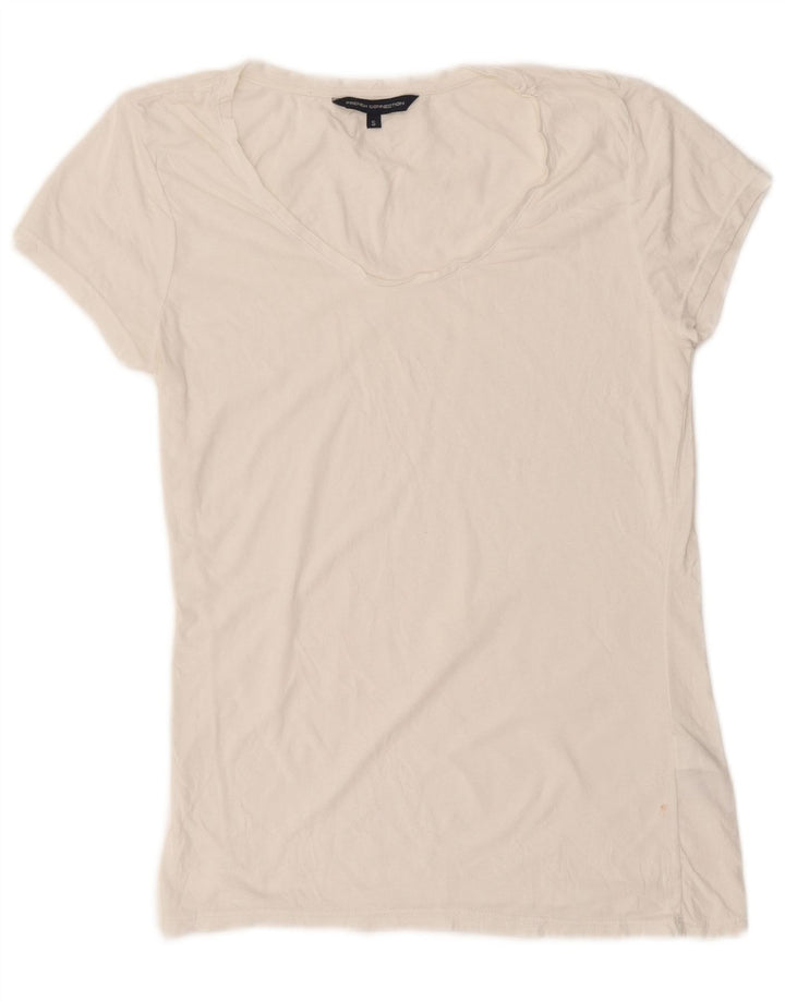 French Connection T-Shirt Femme Haut UK 10 Petit Coton Blanc