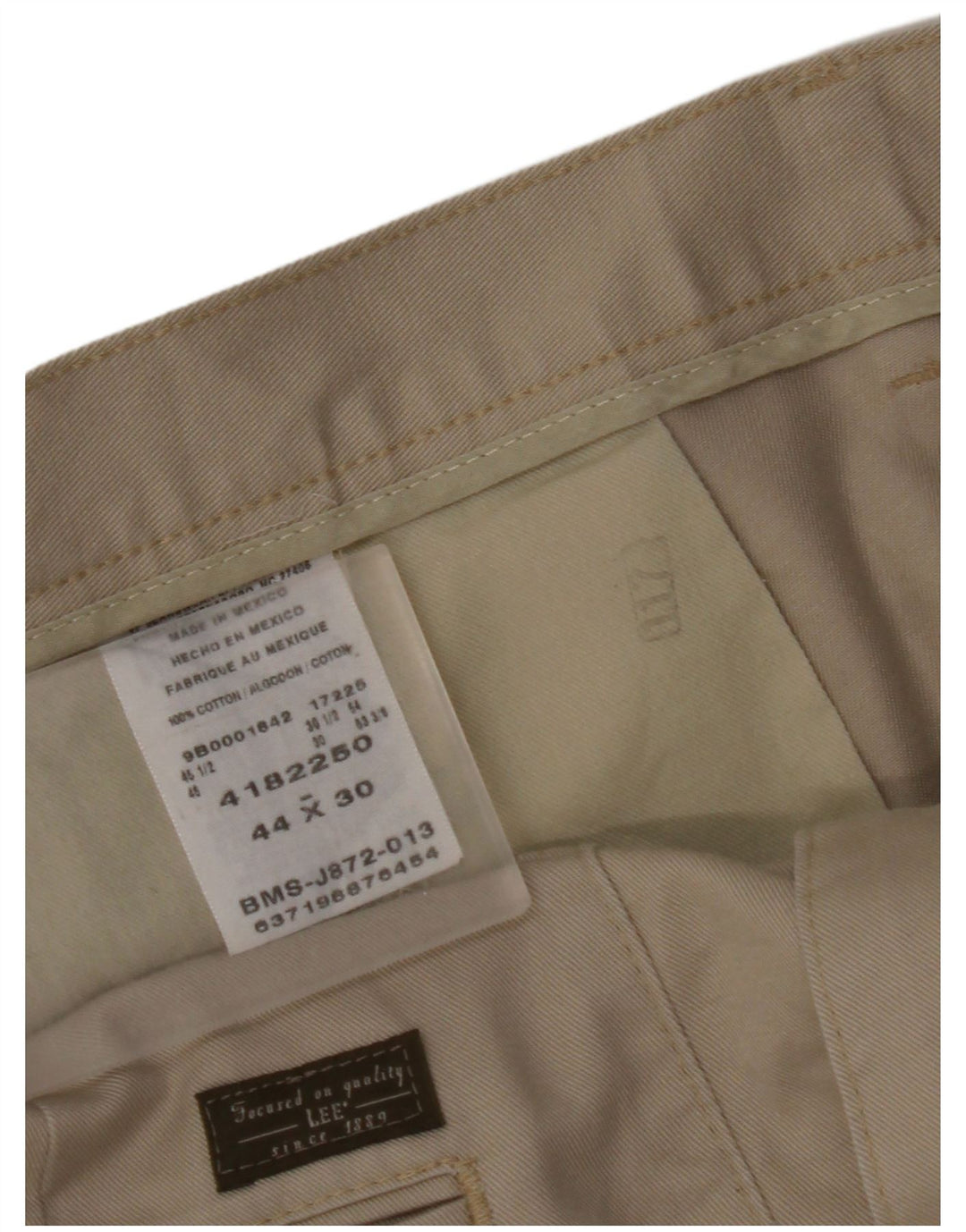 LEE Pantalon Chino Droit Homme W44 L27 Coton Beige