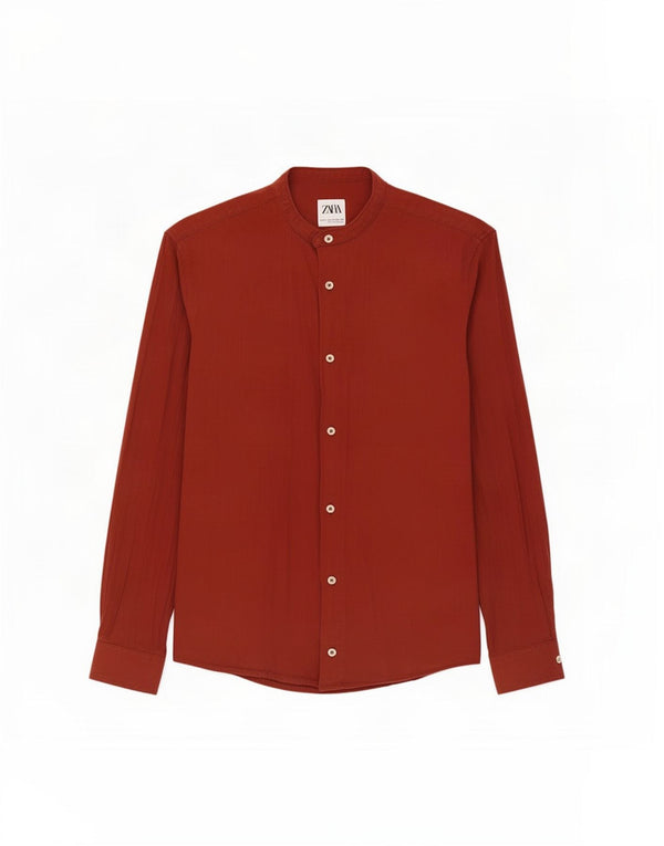 Zara Chemise Relaxed Fit Petit Bordeaux Homme