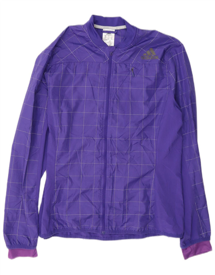 Adidas Veste de survêtement pour femme UK 16 Large Violet Check Polyester