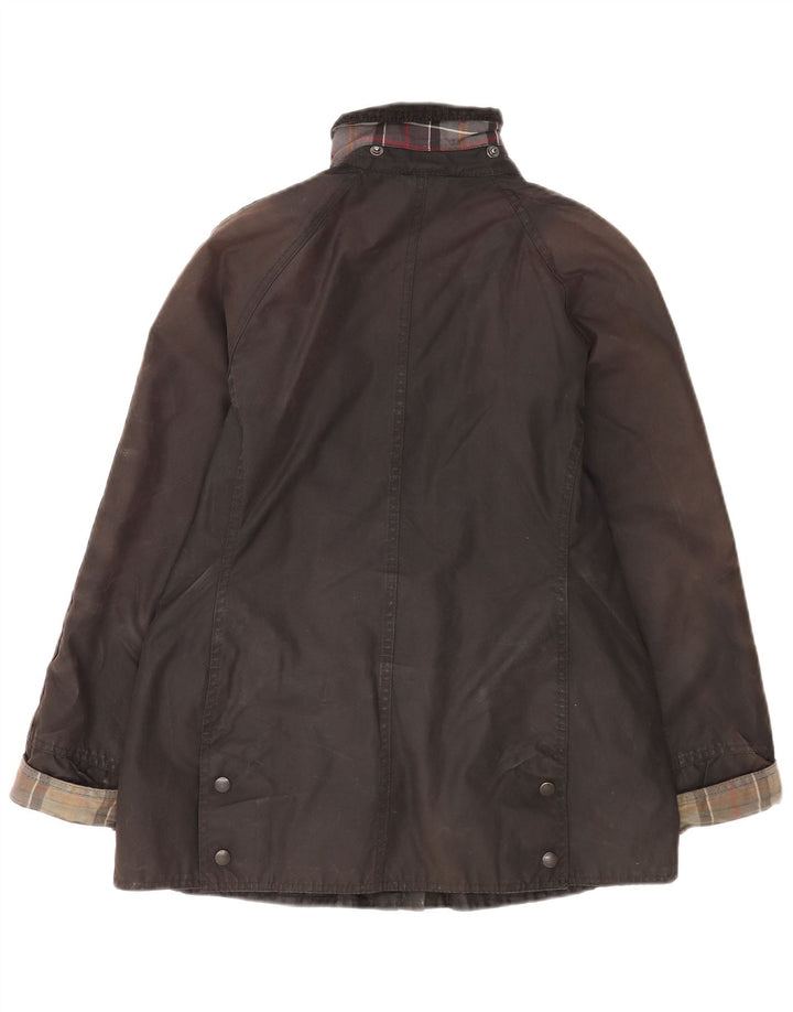 Barbour Veste surdimensionnée en coton ciré pour femme UK 10 Small Noir