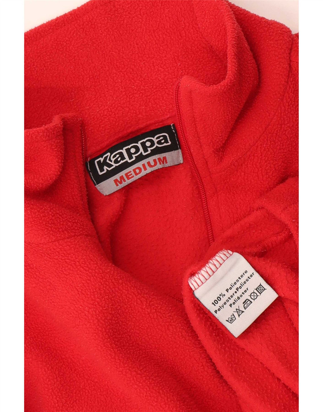 Kappa Pull Polaire à Col Zippé Homme Rouge Moyen Polyester